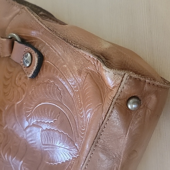 Patricia Nash Rose Florence Tooled Leather Satchel - Picture 5 of 9